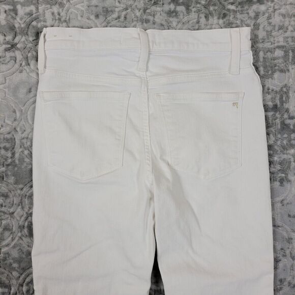 Madewell Jeans Women's 28 White 10" High-Rise Skinny Crop Button Fly Raw Hem - Picture 6 of 15